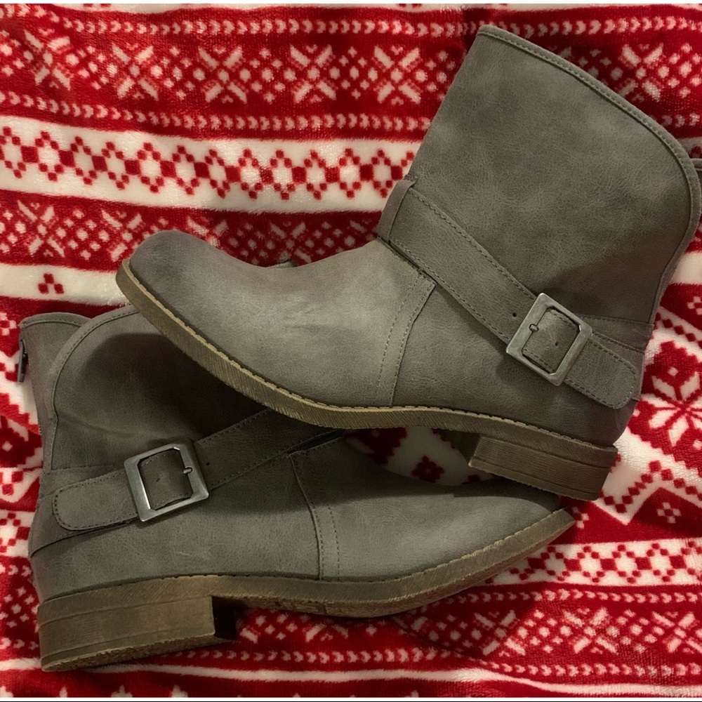 Gray Moto Booties NWOT